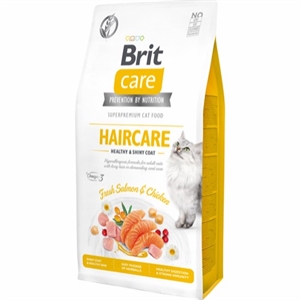 7 kg Brit Care kattefoder hair and skin - kornfrit