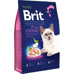 8 kg Brit Premium by Nature kattefoder til voksne katte med kylling fra 1 til 7 år