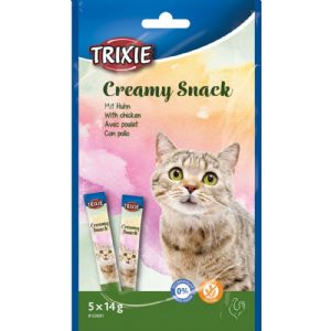 Trixie cremet katte snack med kylling sukker og glutenfri 5 x 14 g