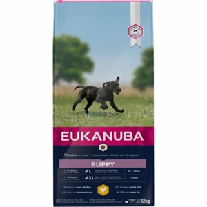 12 kg Eukanuba Puppy large breed hvalpefoder fra 4 uger til 12 mdr