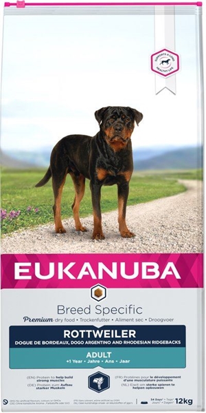 12 kg Eukanuba Rottweiler hundefoder med kylling