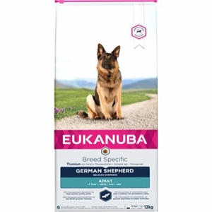 12 kg Eukanuba Schæfer hundefoder med kylling fra 1 år