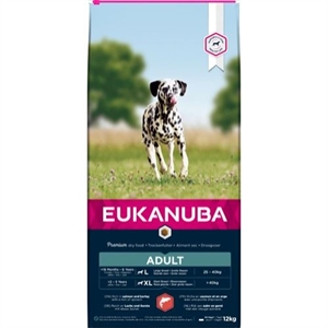 12 kg Eukanuba hundefoder Adult large breed med Laks og Ris