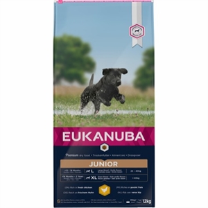 12 kg Eukanuba hvalpefoder med kylling Junior Large Breed