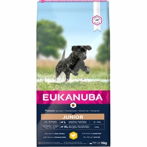 15 kg Eukanuba hvalpefoder med kylling Junior Large Breed