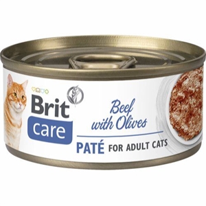 24 x 70 g Brit katte-vådfoder med oksepaté og oliven