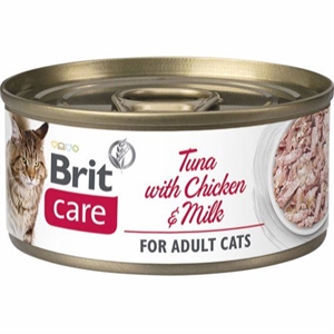 24 x 70 g Brit katte-vådfoder med tun og kylling og mælk