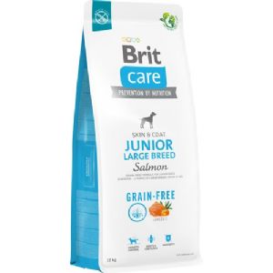 12 kg Brit Care junior hvalpefoder med laks - korfrit til store hunde fra 3 - 24 måneder