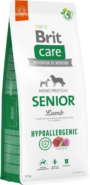 12 kg Brit Care Hypoallergenic med lam til senior hunde