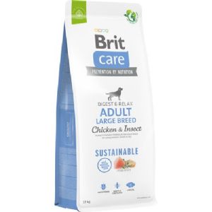12 kg Brit Care hundefoder Adult Large Breed med kylling og insekter til store hunde