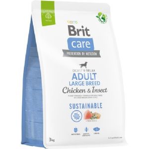 3 kg Brit Care hundefoder Adult Large Breed med kylling og insekter til store hunde