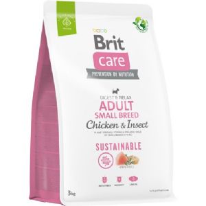 3 kg Brit Care hundefoder Adult Small Breed med kylling og insekter til små voksne hunde
