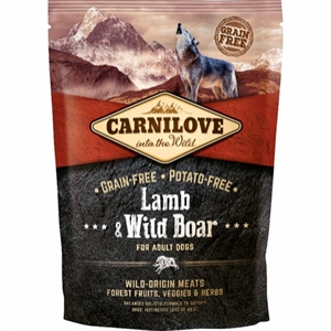 1,5 kg Brit Carnilove hundefoder med lam og vildsvin til voksne hunde - kornfrit
