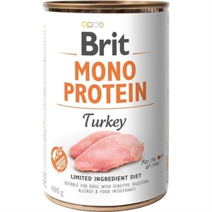 6 x 400 gr Brit Care Mono Protein hundefoder med kalkun - Glutenfri