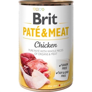 6 x 400 gr Brit Care Pate hundefoder med kylling og kød - kornfrit