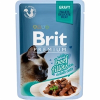 Brit katte-vådfoder med oksekødsfiletstykker i sovs 24 stk. x 85 g