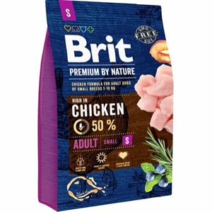 3 kg Brit Premium by Nature Adult small hundefoder til små hunde 1 - 10 kg
