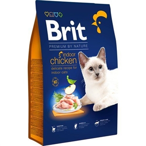 8 kg Brit Premium by Nature kattefoder til indendørs katte med kylling fra 1 til 7 år