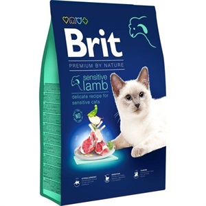 8 kg Brit Premium by Nature sensitive kattefoder med Lam til katte fra 1 til 7 år