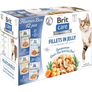 Brit katte-vådfoder multipakke filet i gele 12 x 85 g