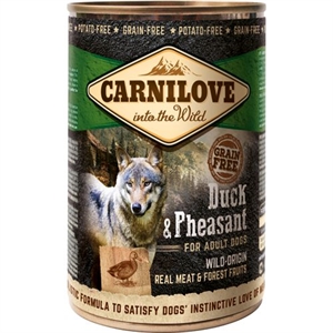 Carnilove hundefoder på dåse med and og fasan kornfrit 400 g