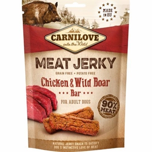 Carnilove Jerky med kylling og vildsvin Bar - kornfrit 100g