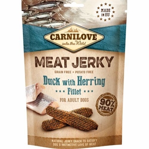 Carnilove Jerky med and og sild Fillet - kornfrit 100g