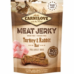 Carnilove Jerky med kalkun og kanin Bar - kornfrit 100g