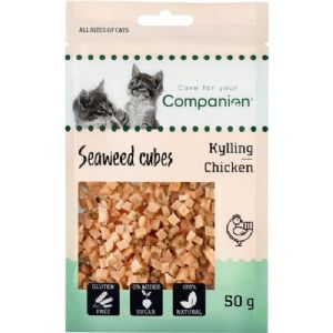 5 stk x 50g Companion kattesnacks med Kylling og tang i terninger - gluten og sukkerfri