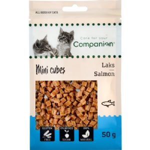 5 stk x 50g Companion kattesnack med Laks mini cubes - gluten og sukkerfri