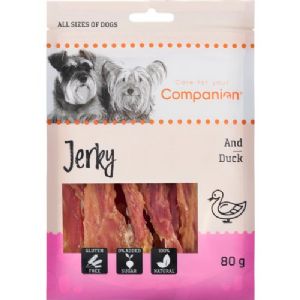 5 stk Companion hundesnack med tørret kylling strips 80g sukker og glutenfri