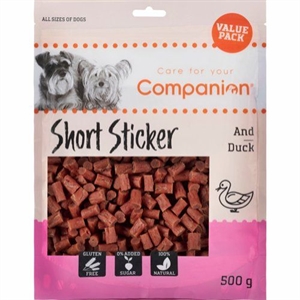 Companion hundesnack med And Sticker 500g - 1,5 cm Value Pack sukker og glutenfri