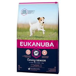 12 kg Eukanuba Senior small breed hundefoder med fersk kylling