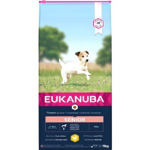 15 kg Eukanuba Senior small breed hundefoder med fersk kylling