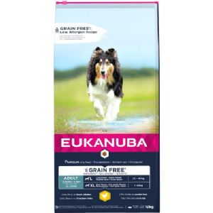 12 kg Eukanuba Adult Large breed hundefoder med Kylling fra 18 mdr til 6 år - op til 40 kg hund - kornfrit