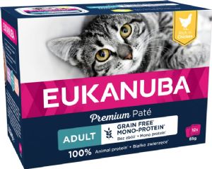 12 stk x 85 g Eukanuba kattevådfoder med kylling - kornfrit