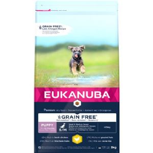 12 kg Eukanuba Large breed hvalpefoder med Kylling fra 1 til 18 måneder kornfrit - op til 40 kg hund