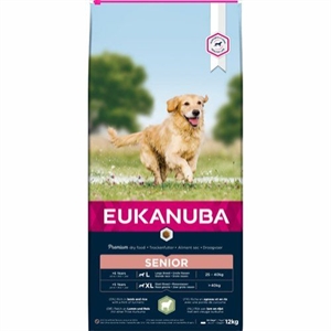 12 kg Eukanuba Senior Large breed med Lam & Ris fra 6 år