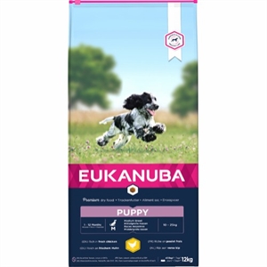 Eukanuba Puppy medium breed hvalpefoder fra 4 uger til 12 mdr