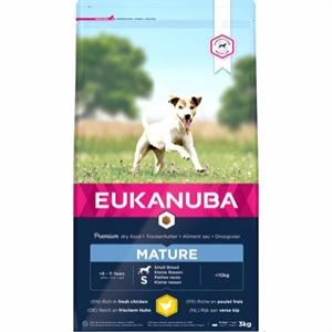 3 kg Eukanuba hundefoder voksen og senior - op til 10 kg hund med kylling