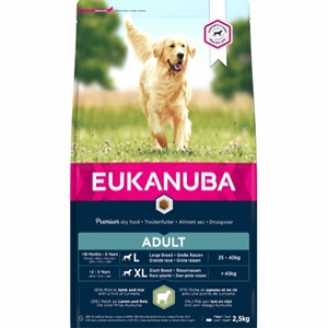 2,5 kg Eukanuba hundefoder Adult large breed lam og ris.