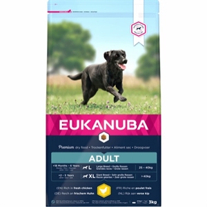 3 kg Eukanuba hundefoder - Adult large breed med kylling