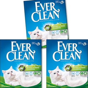 3 x 10 liter EverClean Kattegrus compact ekstra duftende