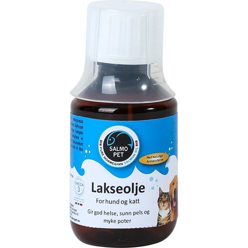 Køb Salmopet lakseolie hunde katte 100 ml - hurtig levering.