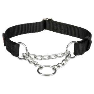 Trixie Hundehalsbånd med kæde stop 30 - 40 cm - 15 mm Sort