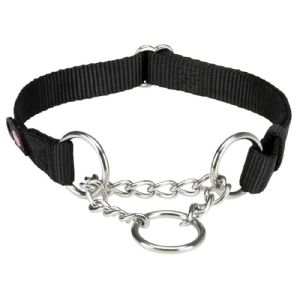 Trixie Hundehalsbånd med kæde stop 35 - 50 cm - 20 mm Sort