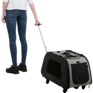 Trixie Hundetransportbur trolley i nylon 34 x 43 x 67 cm sort og grå