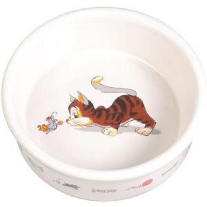 Trixie Keramik katte skål - 0,2 liter - ø 11 cm - hvid