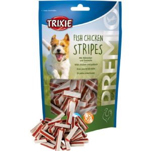 Trixie Premio Stripes hundesnack med Kylling og laks 75g - glutenfri