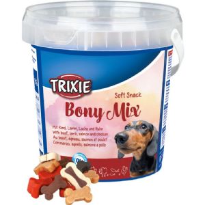 Trixie Soft Snack Bony Mix med oksekød - lam, laks og kylling 500 gr